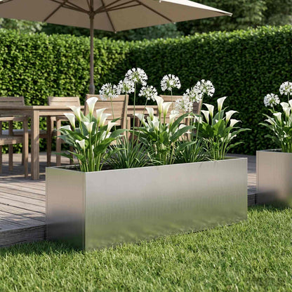 Vaso da giardino Argento 80 x 30 x 30 cm Acciaio zincato | homemem39