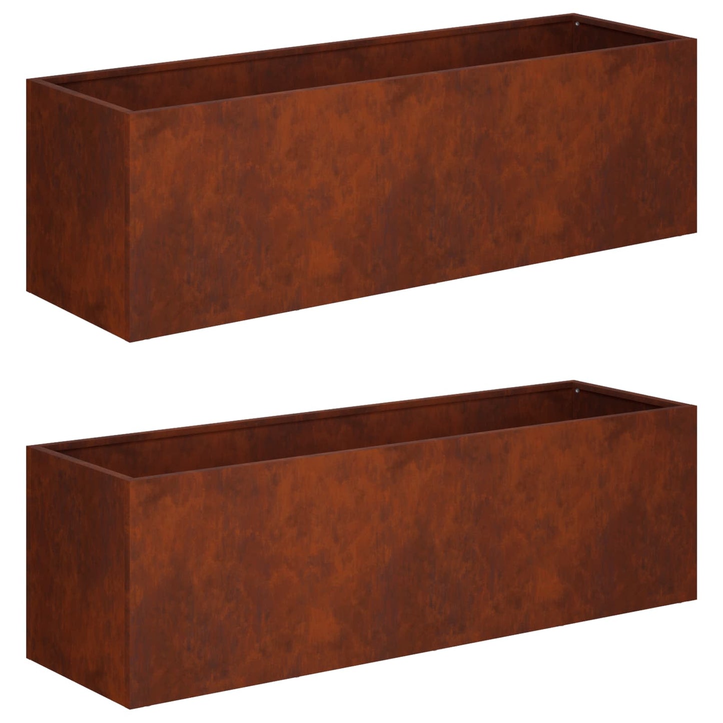 Vaso da giardino 2 pz Ruggine 80 x 30 x 30 cm Acciaio Corten | homemem39