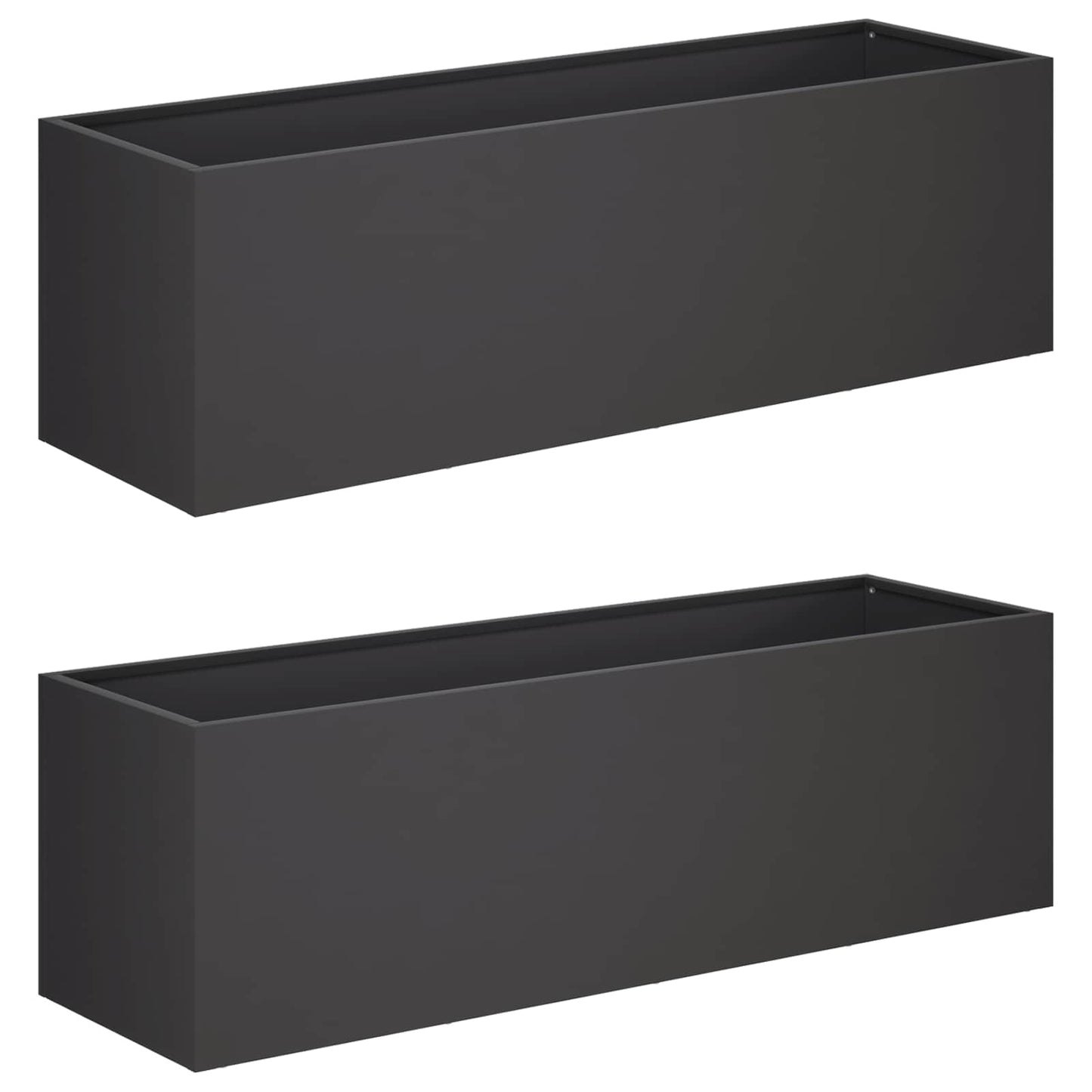 Vaso da giardino 2 pz Nero 100 x 30 x 30 cm | homemem39