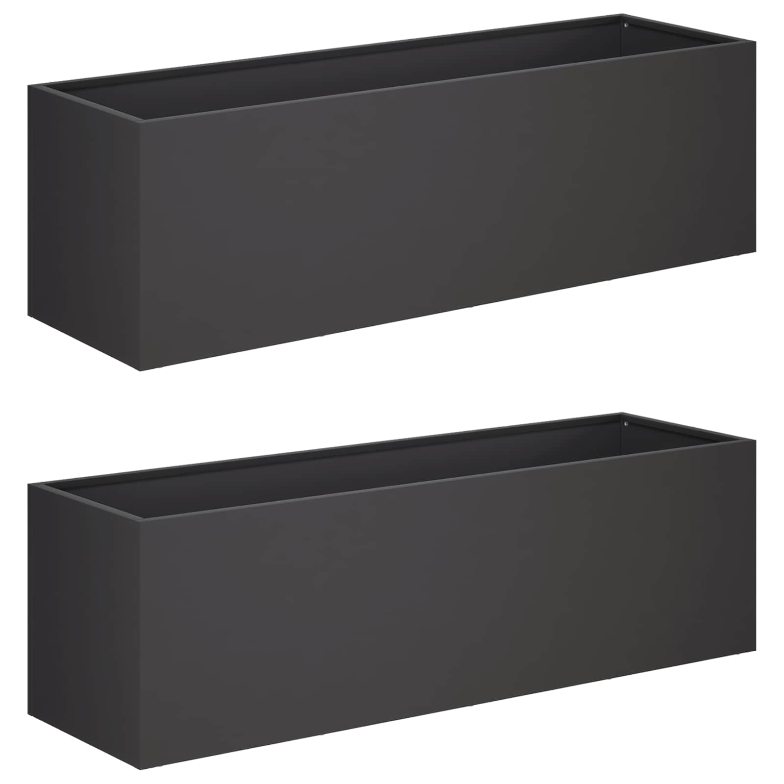 Vaso da giardino 2 pz Nero 100 x 30 x 30 cm | homemem39