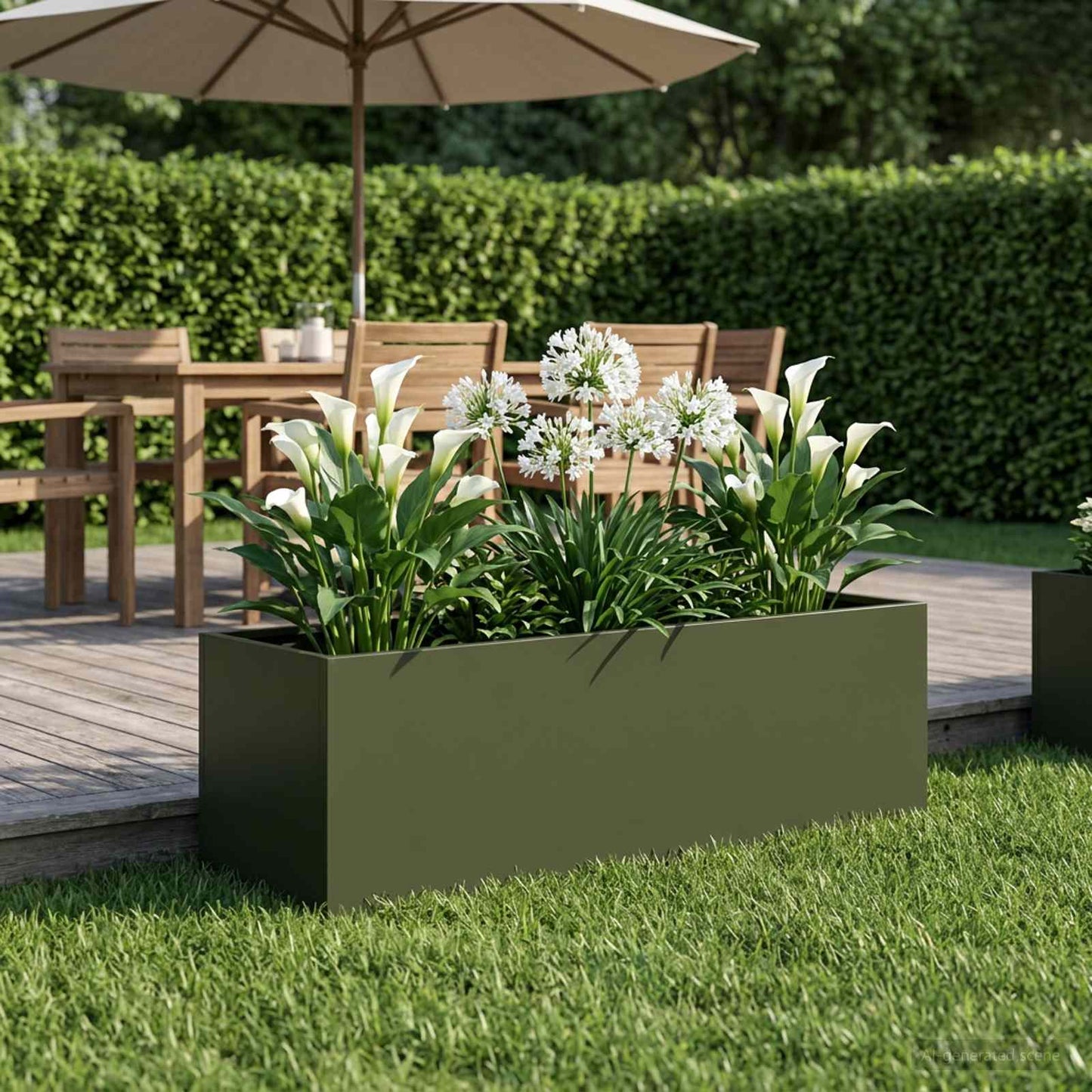 Vaso da giardino Verde Oliva 100 x 30 x 30 cm | homemem39