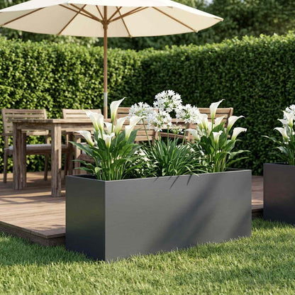 Vaso da giardino Antracite 80 x 40 x 40 cm - homemem39