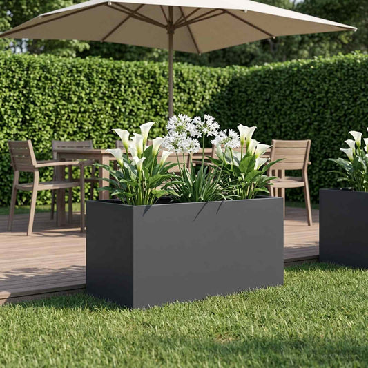 Vaso da giardino Antracite 100 x 50 x 50 cm - homemem39