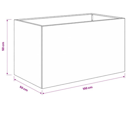 Vaso da giardino Antracite 100 x 50 x 50 cm | homemem39