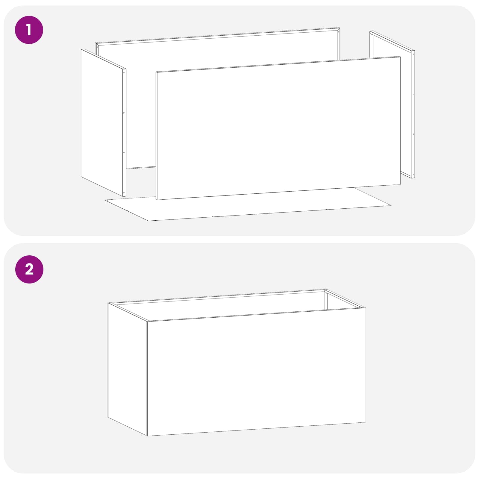 Vaso da giardino 2 pz Argento 100 x 50 x 50 cm Acciaio Inox | homemem39