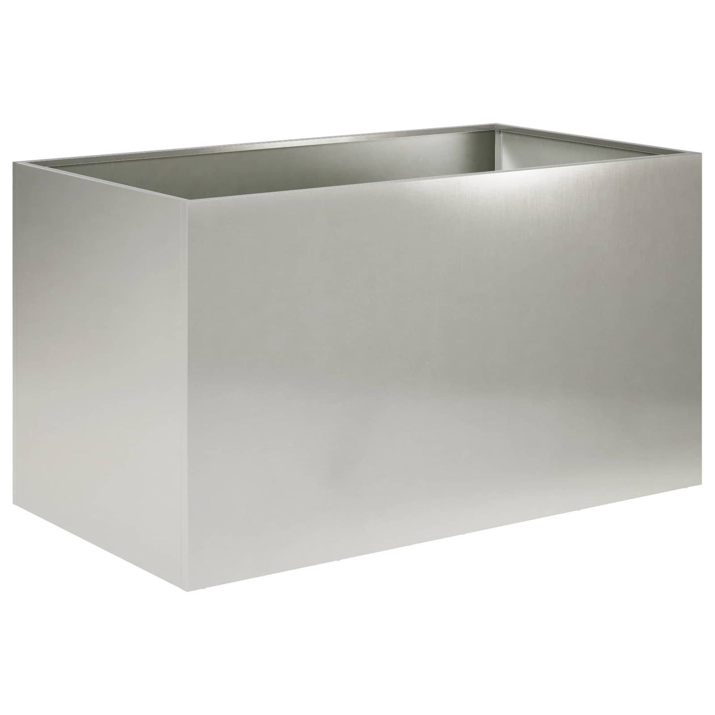 Vaso da giardino 2 pz Argento 100 x 50 x 50 cm Acciaio Inox