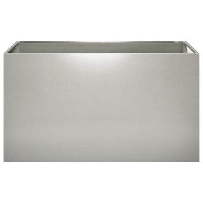 Vaso da giardino 2 pz Argento 100 x 50 x 50 cm Acciaio Inox | homemem39