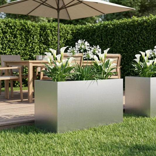 Vaso da giardino Argento 100 x 50 x 50 cm Acciaio zincato - homemem39