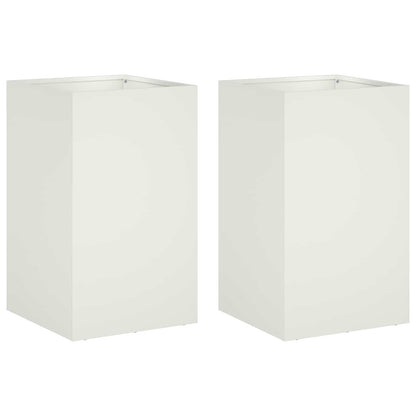 Vaso da giardino 2 pz Bianco 30 x 30 x 40 cm