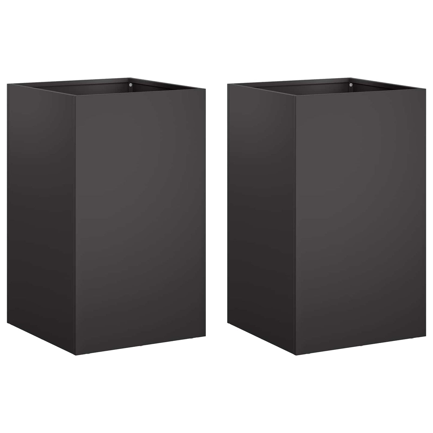 Vaso da giardino 2 pz Nero 30 x 30 x 50 cm | homemem39