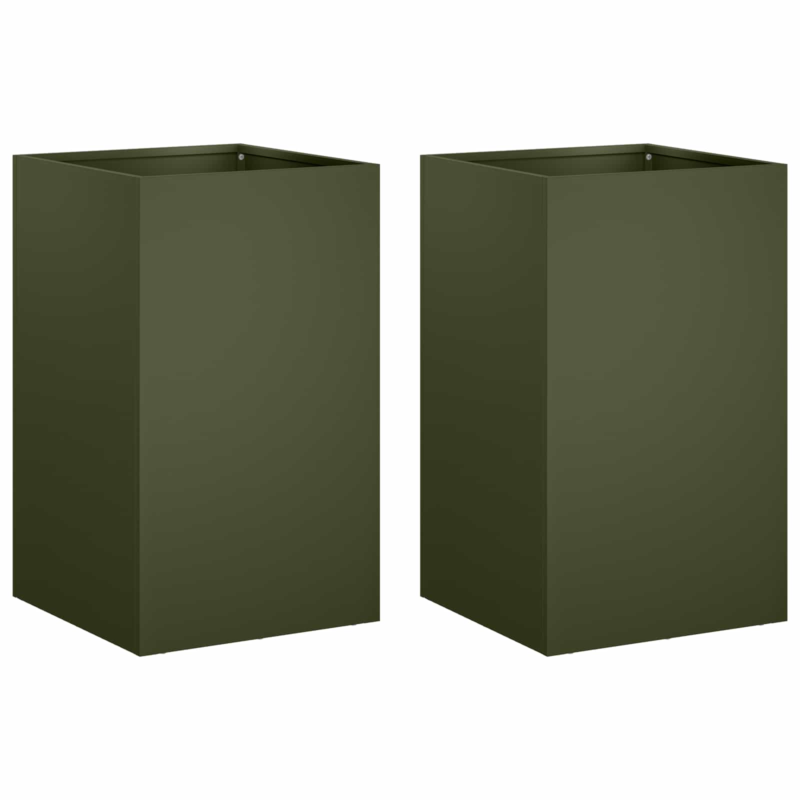 Vaso da giardino 2 pz Verde Oliva 30 x 30 x 50 cm | homemem39