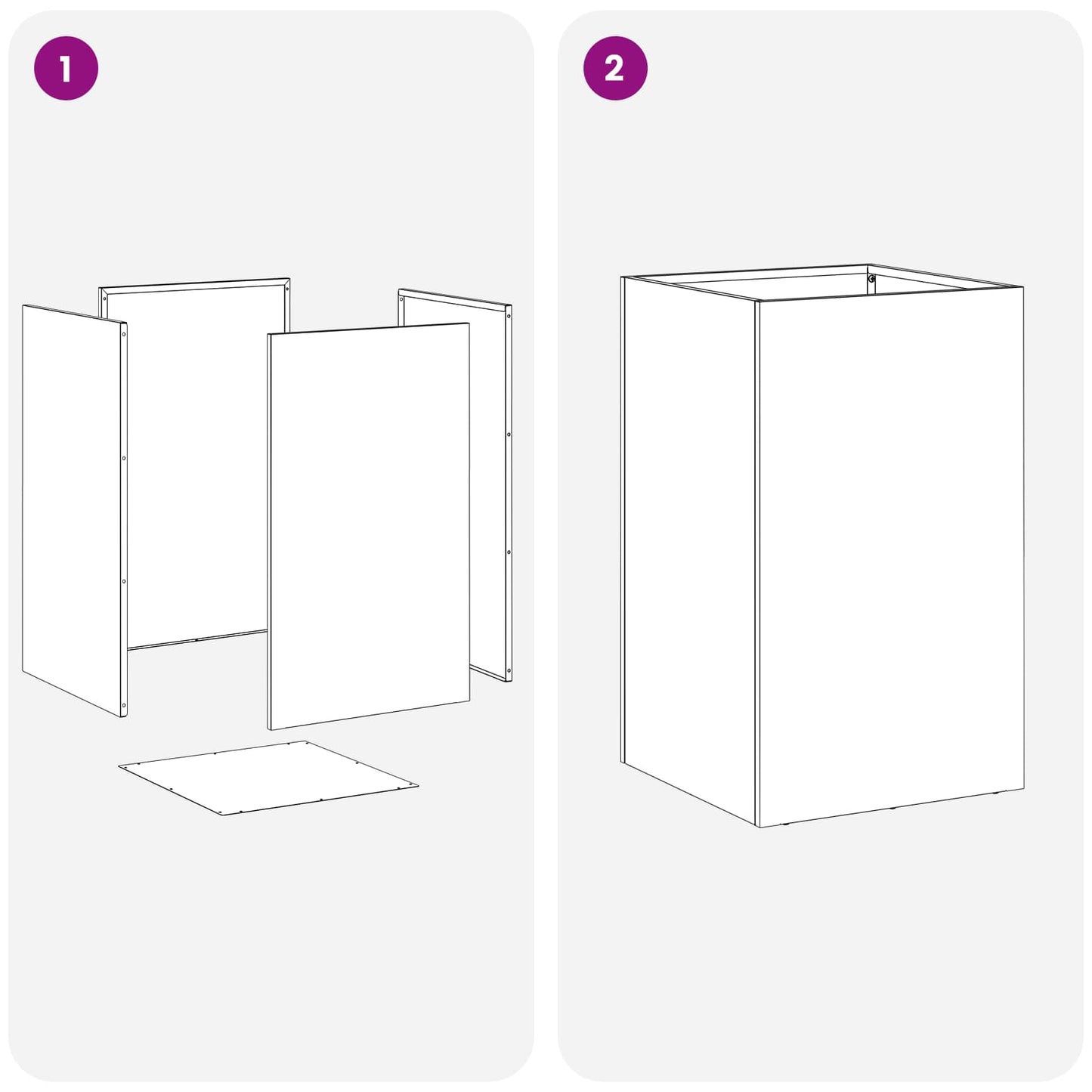 Vaso da giardino Argento 30 x 30 x 50 cm Acciaio zincato | homemem39