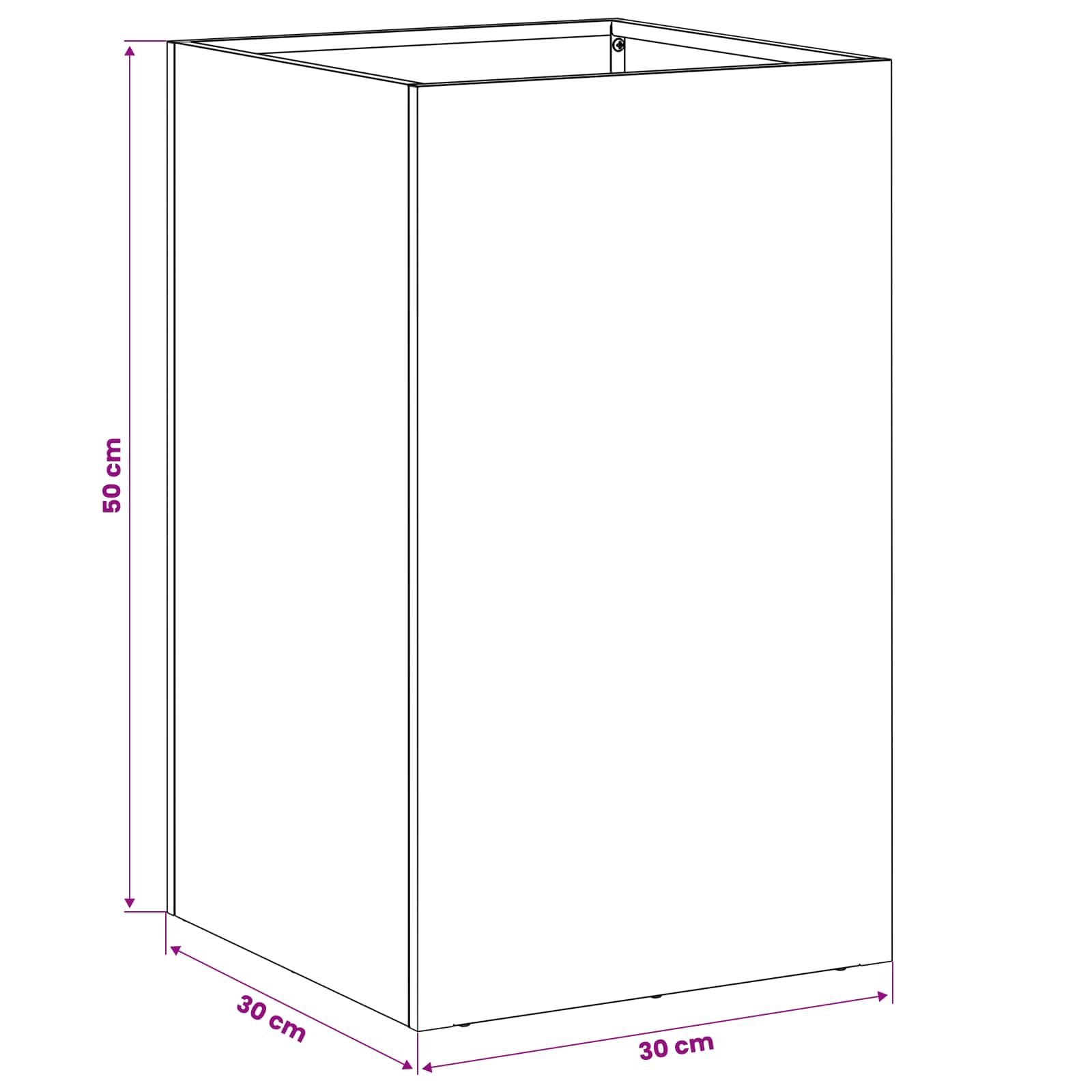 Vaso da giardino 2 pz Argento 30 x 30 x 50 cm Acciaio zincato | homemem39