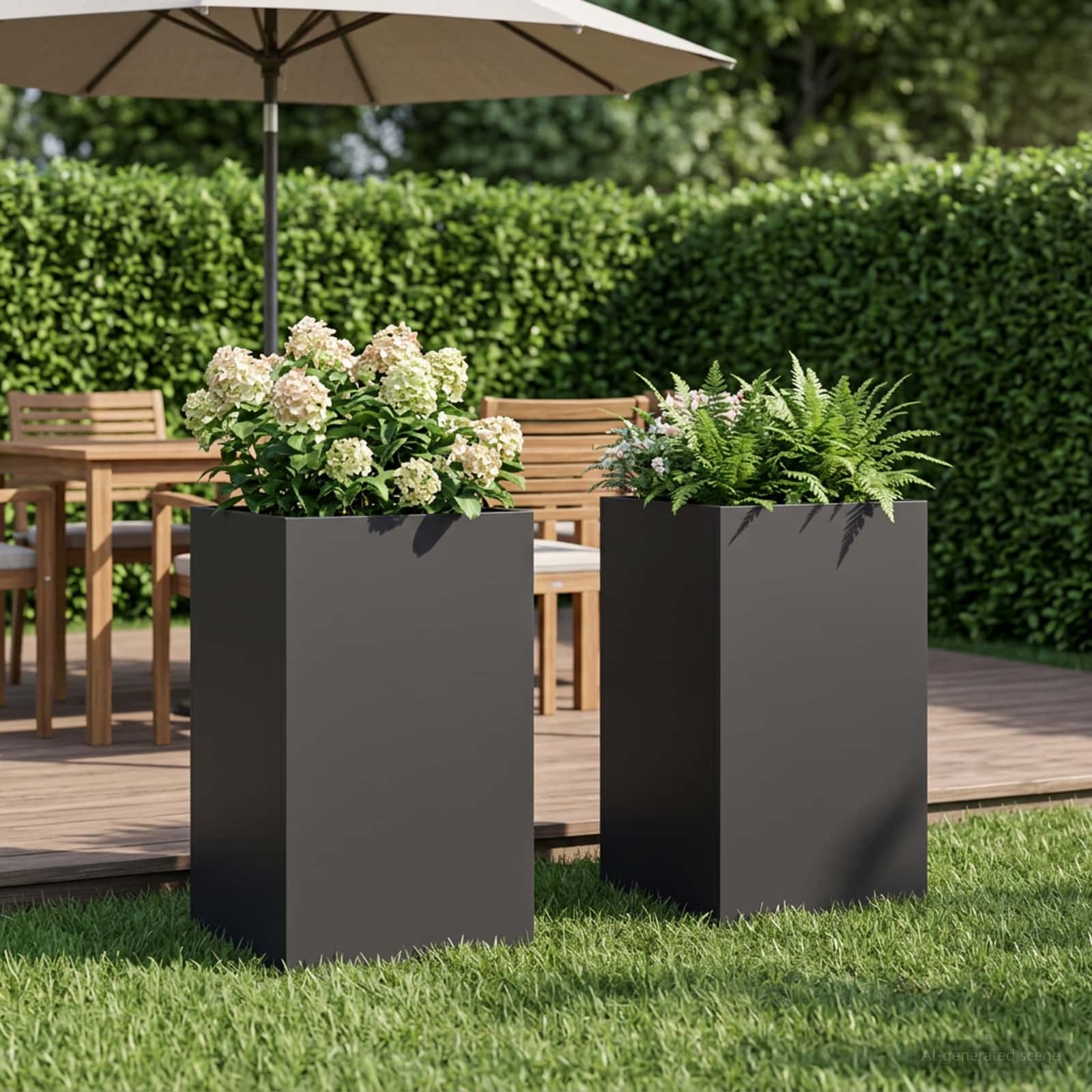 Vaso da giardino 2 pz Nero 40 x 40 x 50 cm | homemem39