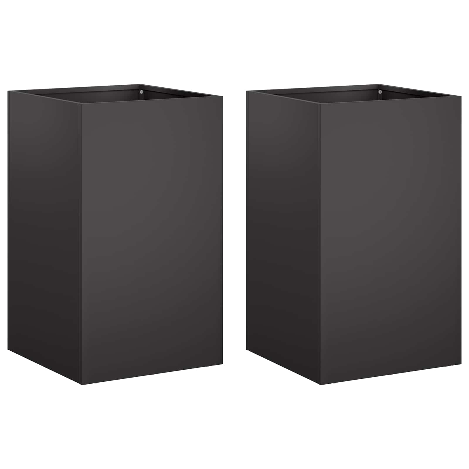 Vaso da giardino 2 pz Nero 40 x 40 x 50 cm | homemem39