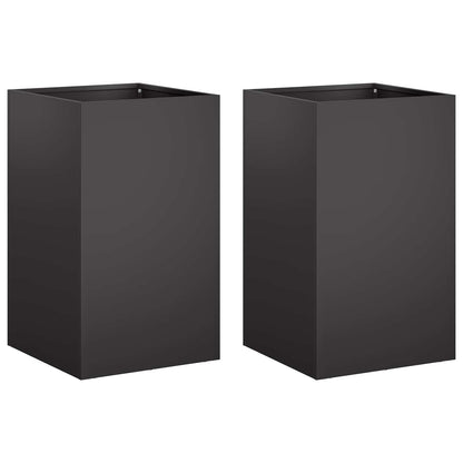 Vaso da giardino 2 pz Nero 40 x 40 x 50 cm | homemem39