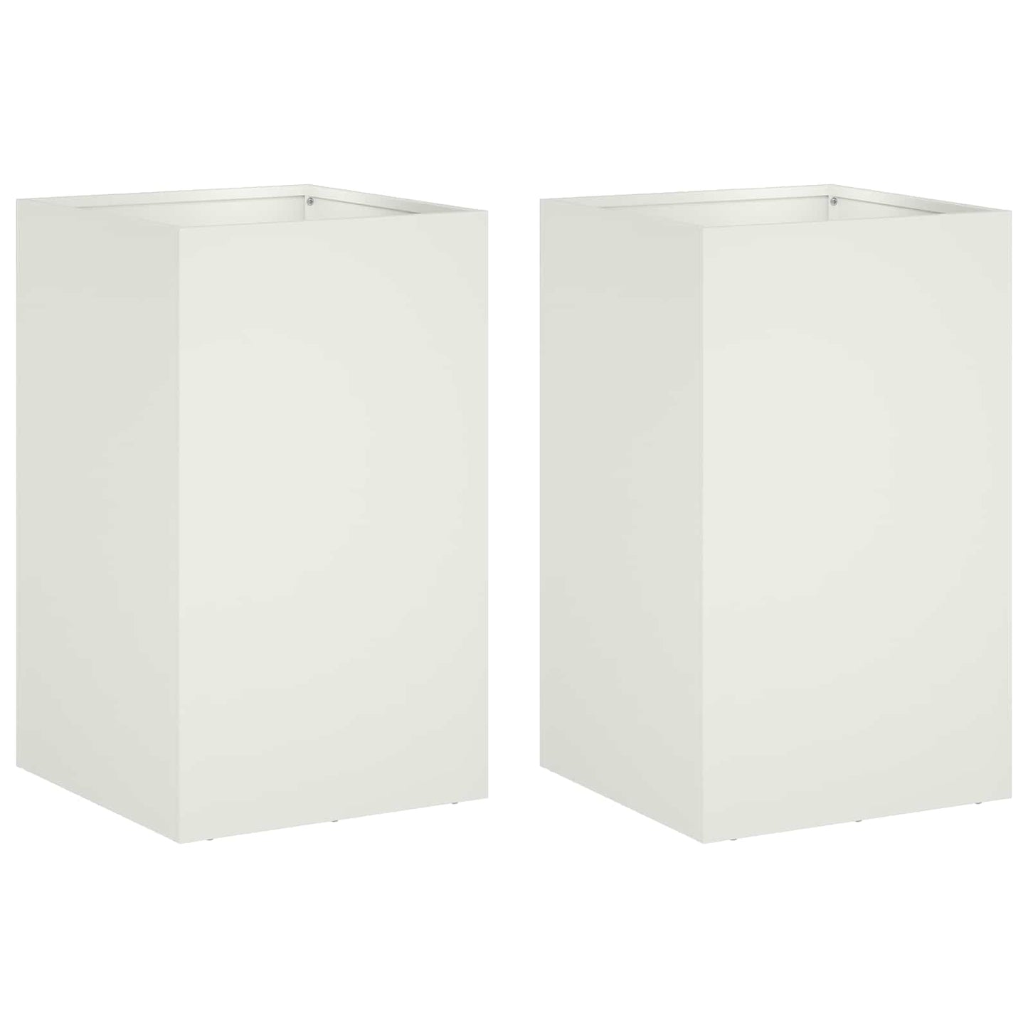 Vaso da giardino 2 pz Bianco 40 x 40 x 50 cm | homemem39