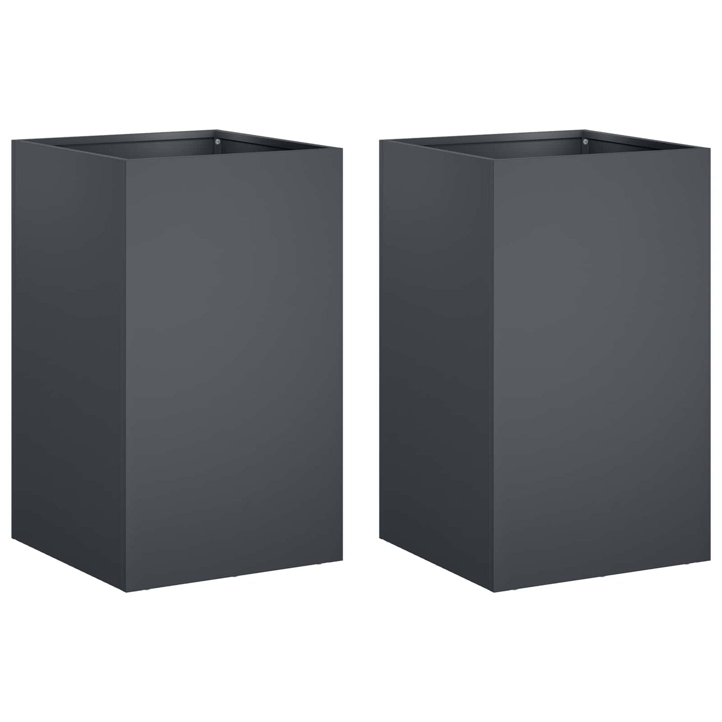 Vaso da giardino 2 pz Antracite 40 x 40 x 50 cm | homemem39