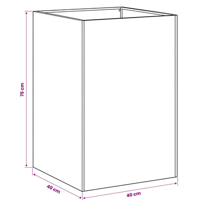 Vaso da giardino Nero 40 x 40 x 75 cm Acciaio laminato a freddo | homemem39