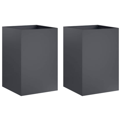 Vaso da giardino 2 pz Antracite 50 x 50 x 75 cm | homemem39