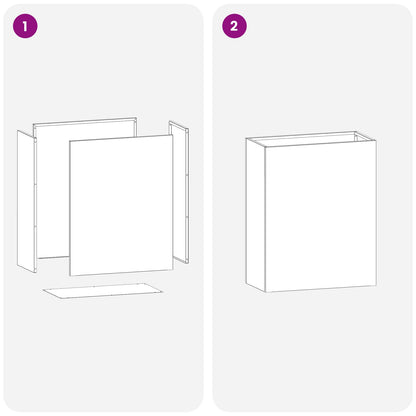 Vaso da giardino 2 pz Antracite 40 x 20 x 40 cm | homemem39