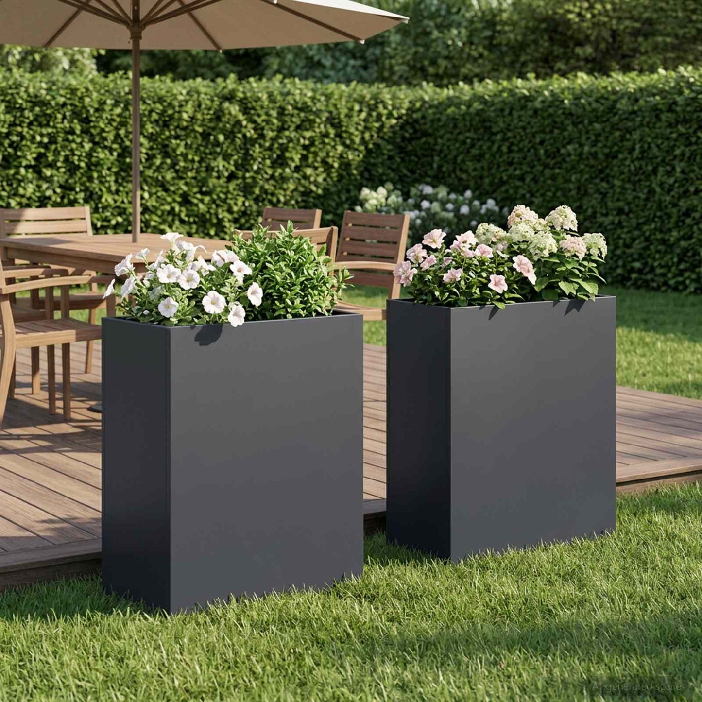 Vaso da giardino 2 pz Antracite 40 x 20 x 40 cm | homemem39