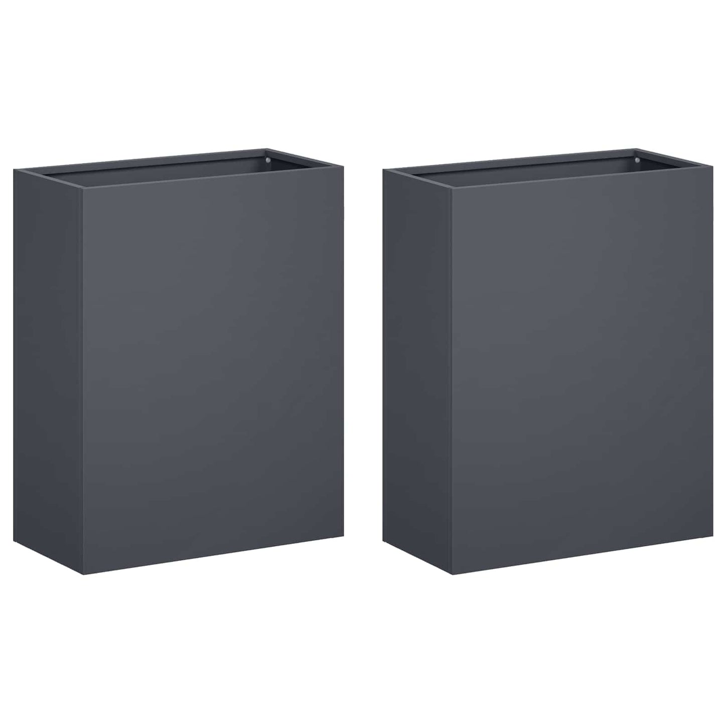 Vaso da giardino 2 pz Antracite 40 x 20 x 40 cm | homemem39