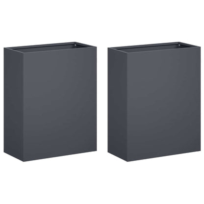 Vaso da giardino 2 pz Antracite 40 x 20 x 40 cm | homemem39