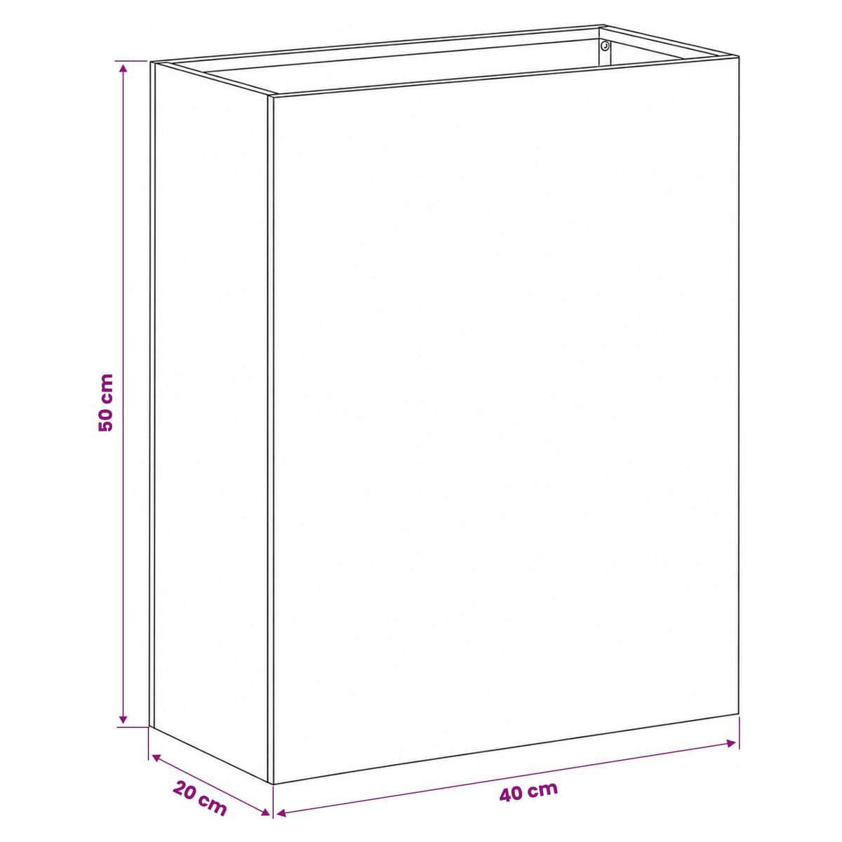 Vaso da giardino 2 pz Bianco 40 x 20 x 50 cm