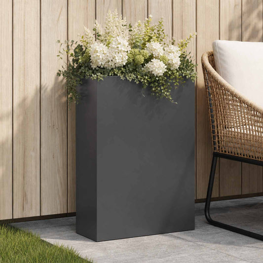 Vaso da giardino Nero 40 x 20 x 75 cm Acciaio laminato a freddo | homemem39