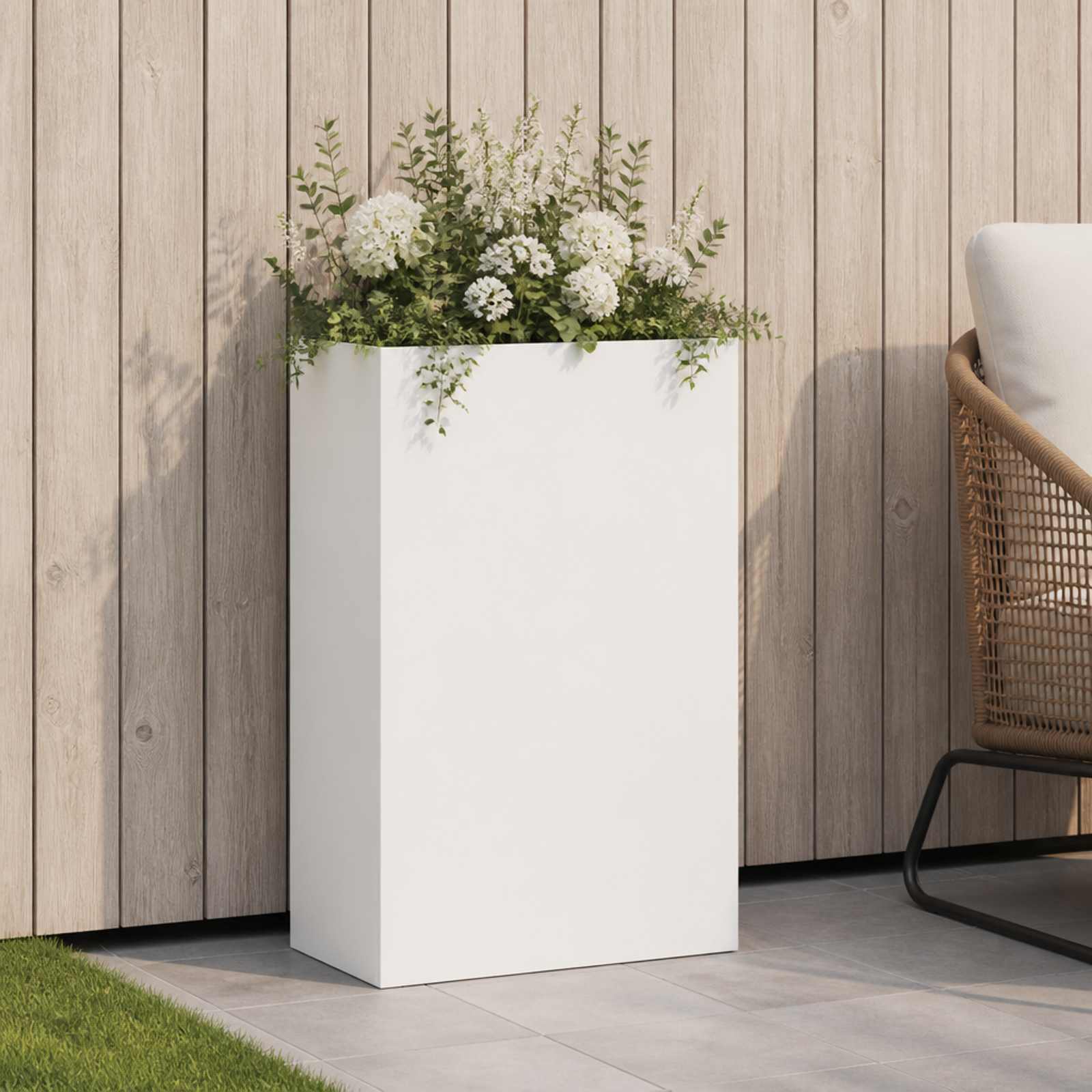 Vaso da giardino Bianco 40 x 20 x 75 cm | homemem39