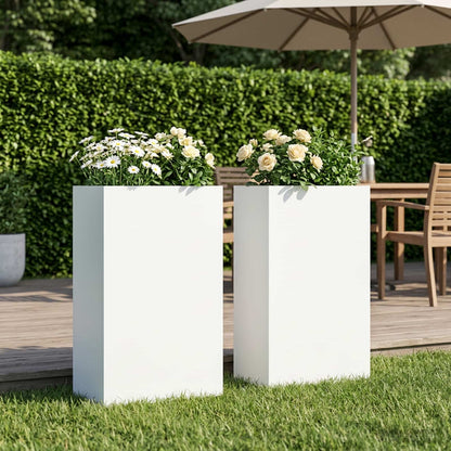 Vaso da giardino 2 pz Bianco 40 x 20 x 75 cm | homemem39