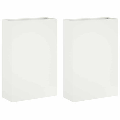 Vaso da giardino 2 pz Bianco 40 x 20 x 75 cm | homemem39