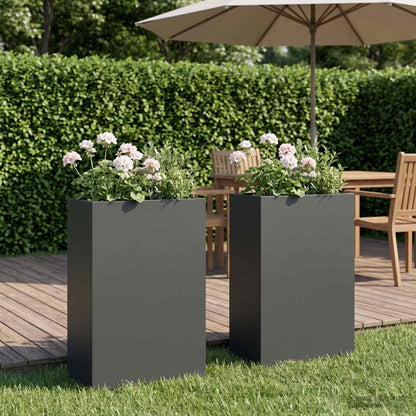 Vaso da giardino 2 pz Antracite 40 x 20 x 75 cm