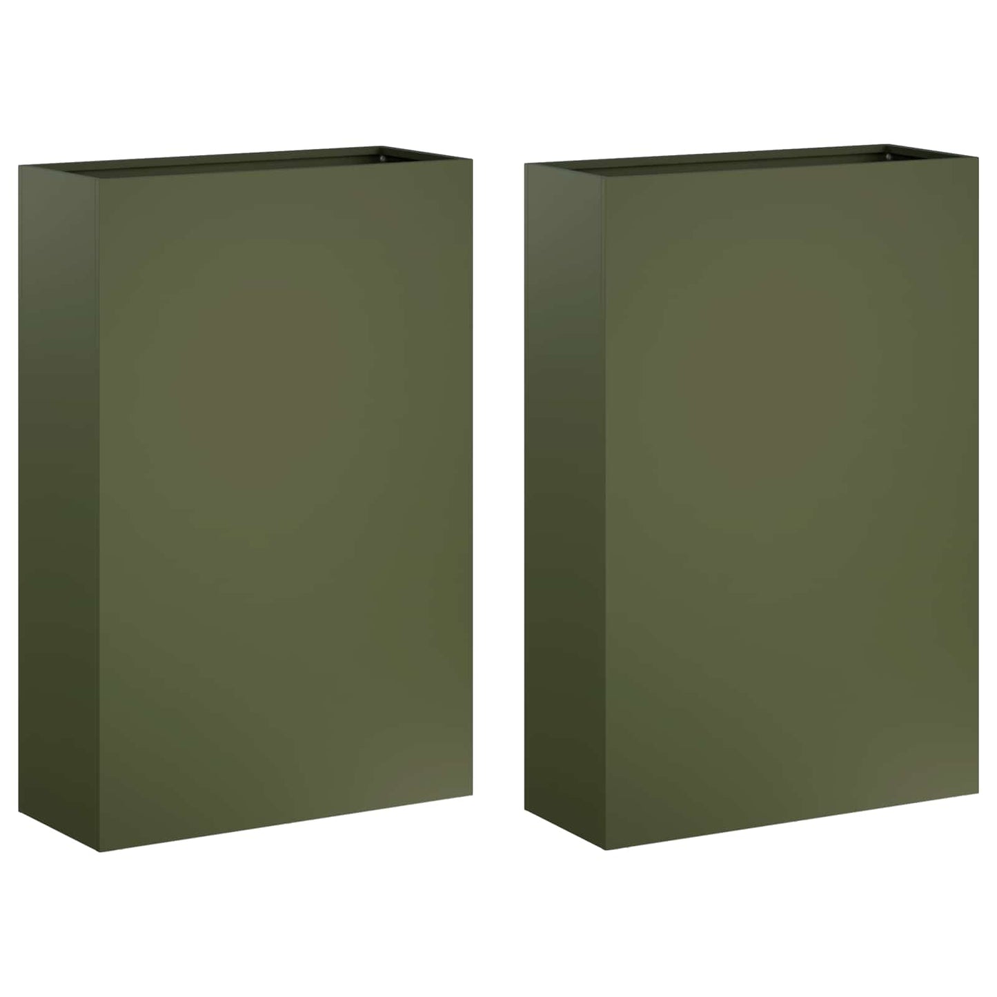 Vaso da giardino 2 pz Verde Oliva 40 x 20 x 75 cm | homemem39