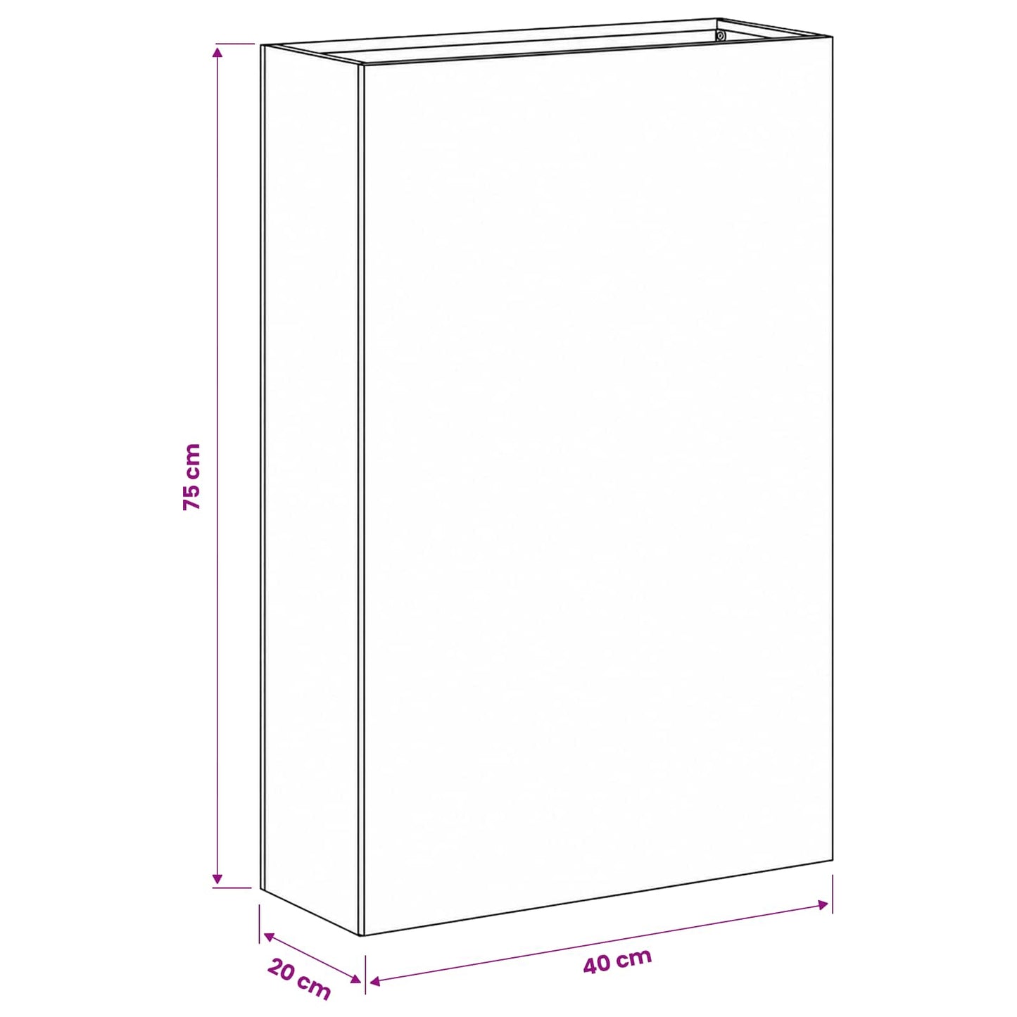 Vaso da giardino 2 pz Ruggine 40 x 20 x 75 cm Acciaio Corten | homemem39