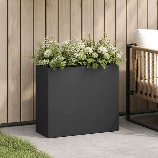 Vaso da giardino Nero 50 x 20 x 40 cm Acciaio laminato a freddo | homemem39