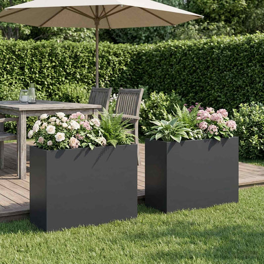 Vaso da giardino 2 pz Antracite 50 x 20 x 40 cm | homemem39