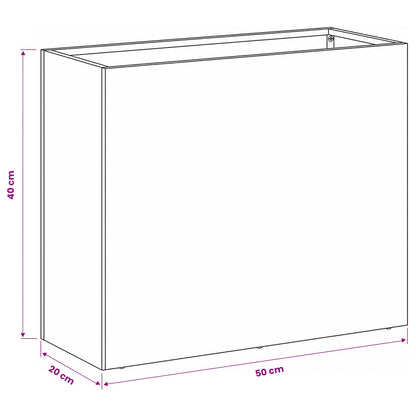 Vaso da giardino 2 pz Argento 50 x 20 x 40 cm Acciaio Inox | homemem39