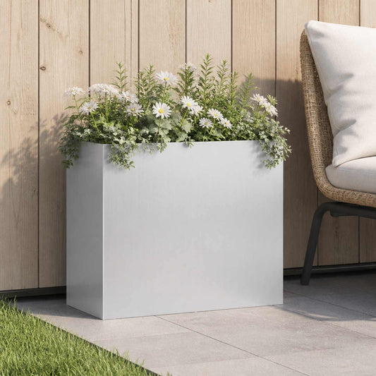 Vaso da giardino Argento 50 x 20 x 40 cm Acciaio zincato | homemem39