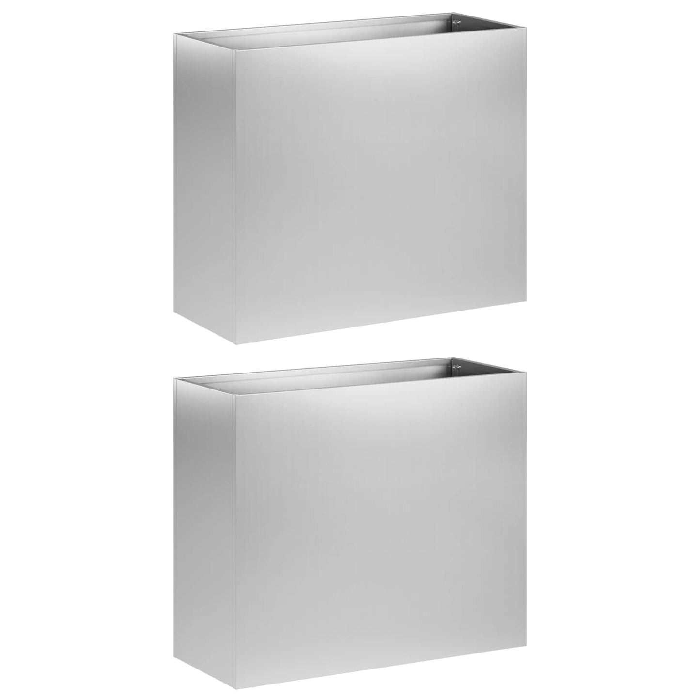 Vaso da giardino 2 pz Argento 50 x 20 x 40 cm Acciaio zincato | homemem39