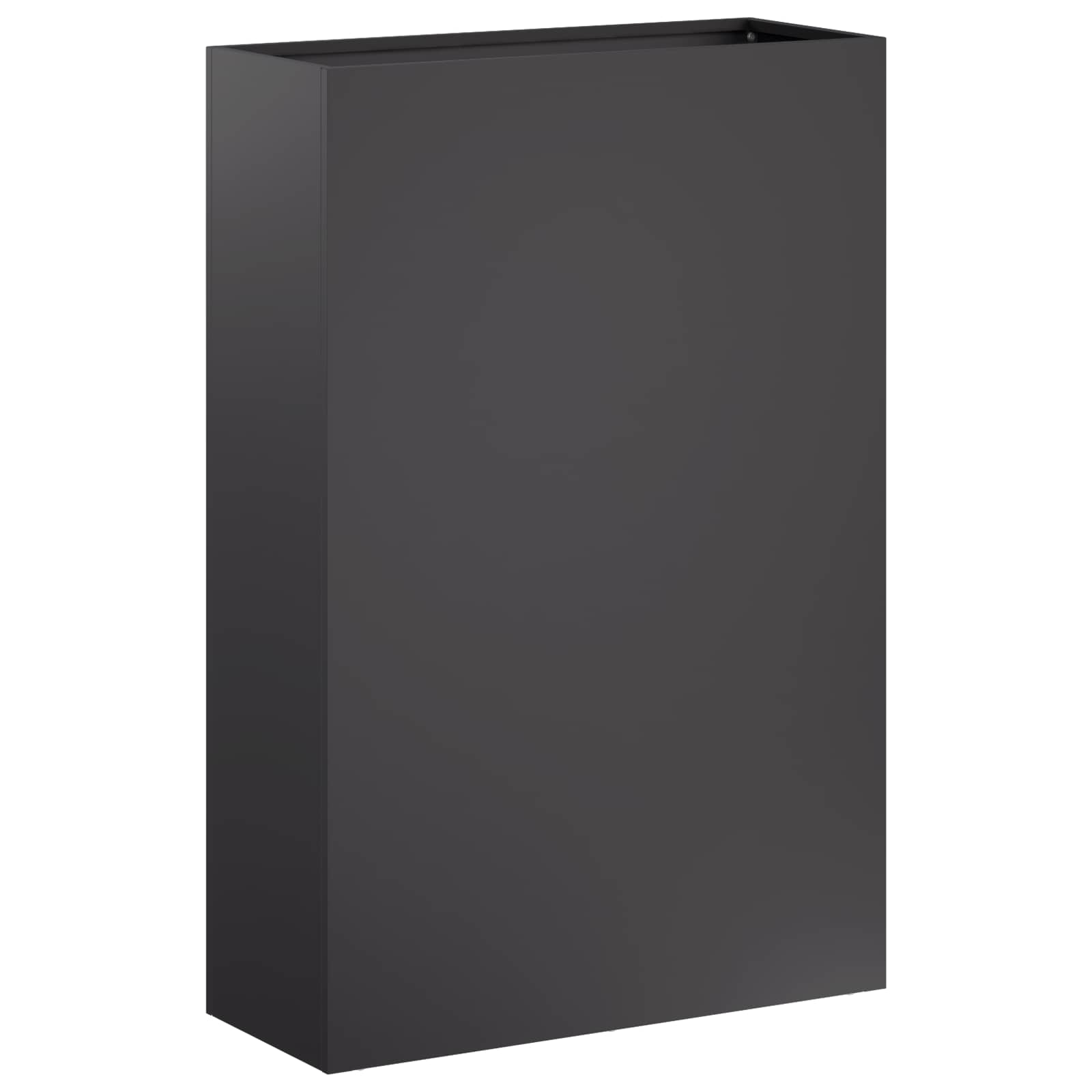 Vaso da giardino Nero 50 x 20 x 75 cm Acciaio laminato a freddo | homemem39