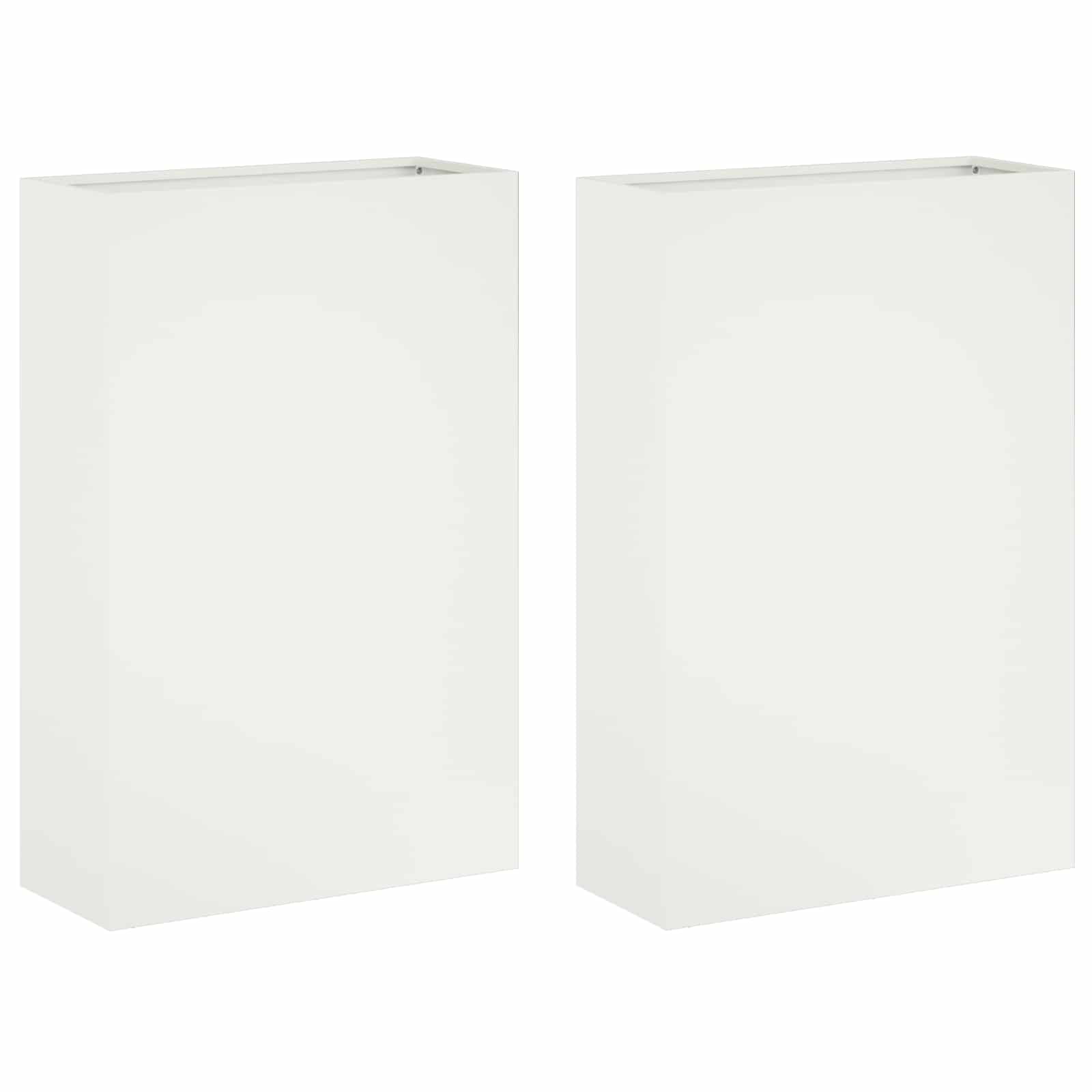 Vaso da giardino 2 pz Bianco 50 x 20 x 75 cm | homemem39