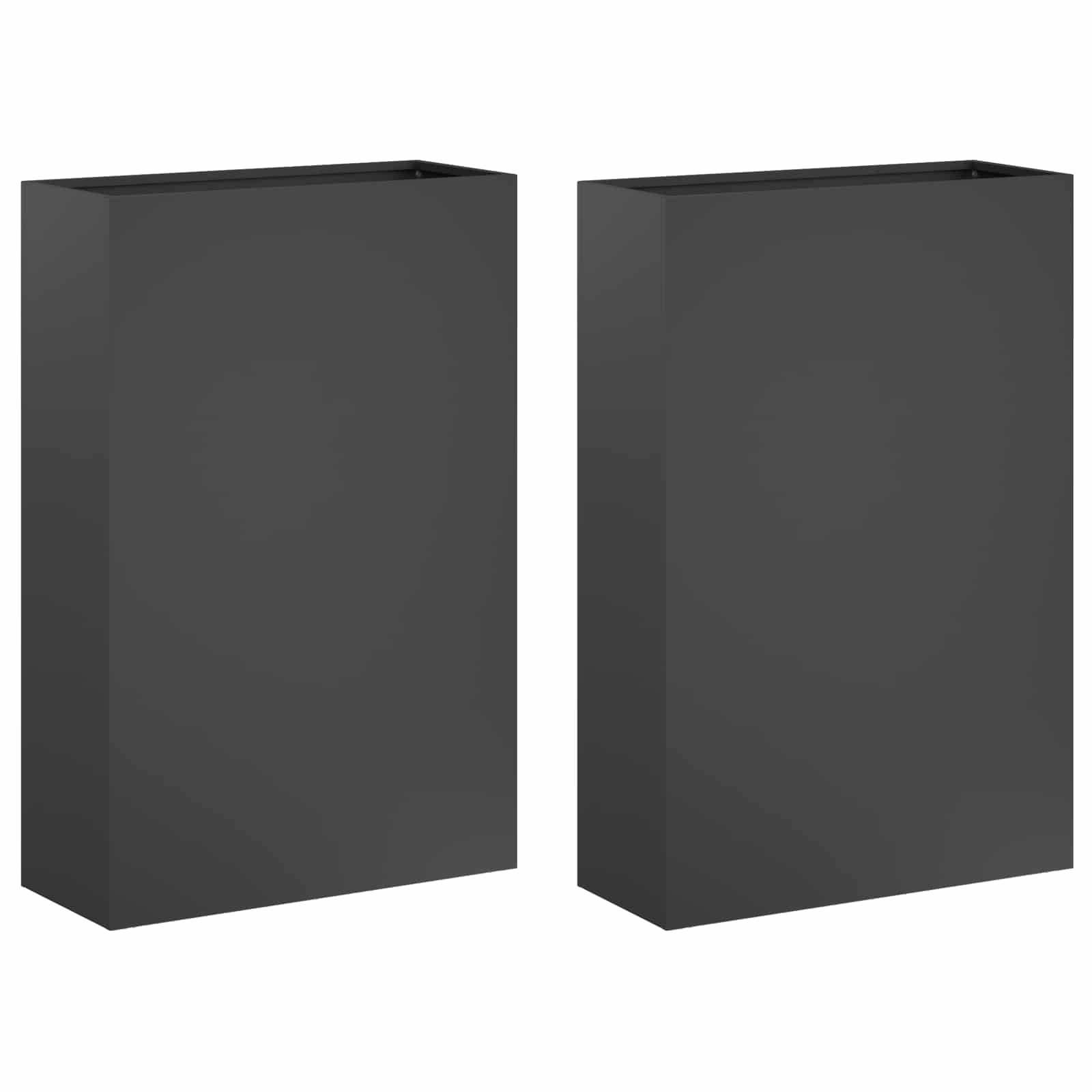 Vaso da giardino 2 pz Antracite 50 x 20 x 75 cm | homemem39