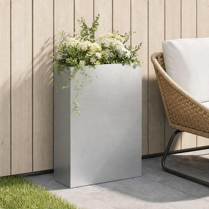 Vaso da giardino Argento 50 x 20 x 75 cm Acciaio Inox | homemem39