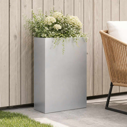 Vaso da giardino Argento 50 x 20 x 75 cm Acciaio zincato | homemem39