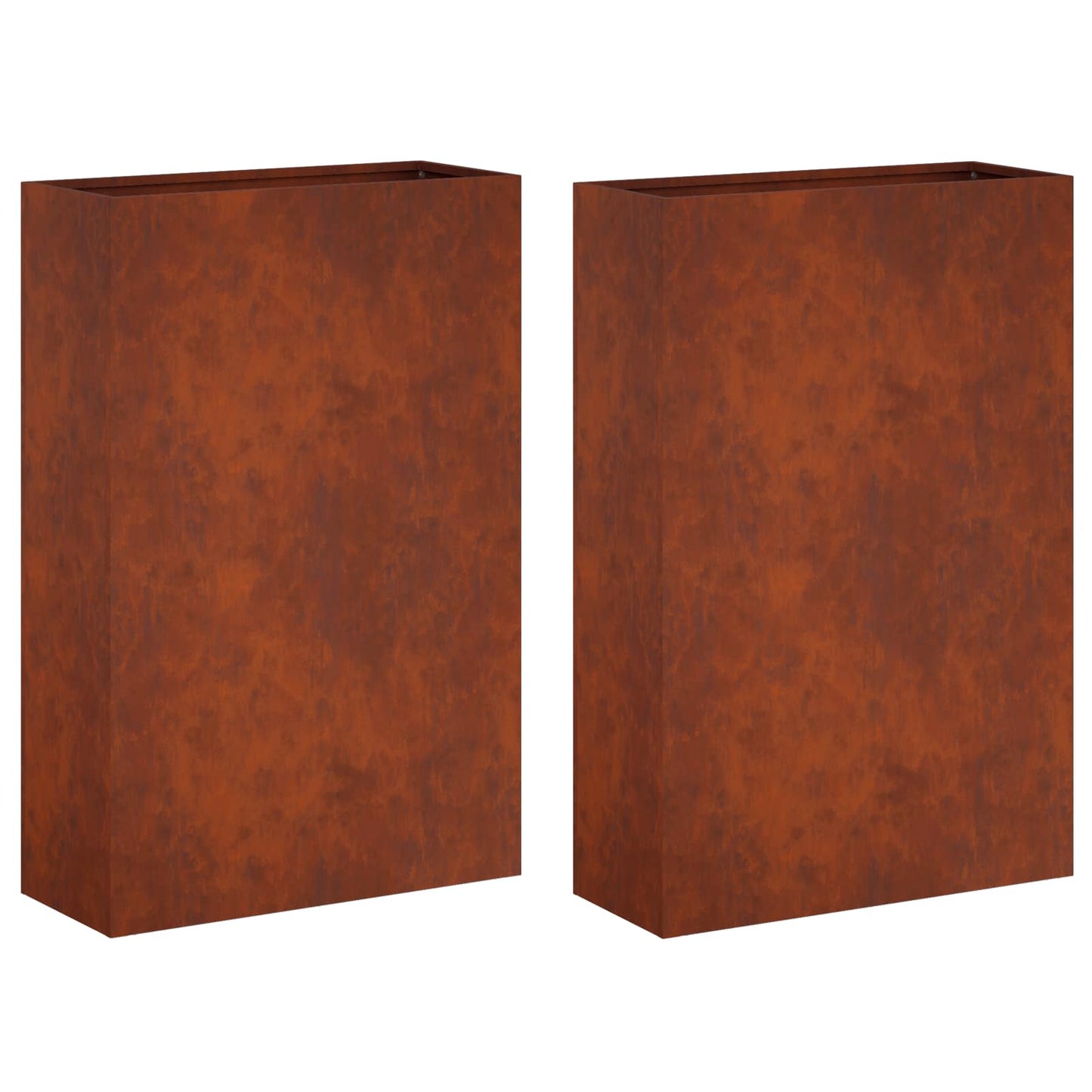 Vaso da giardino 2 pz Ruggine 50 x 20 x 75 cm Acciaio Corten | homemem39
