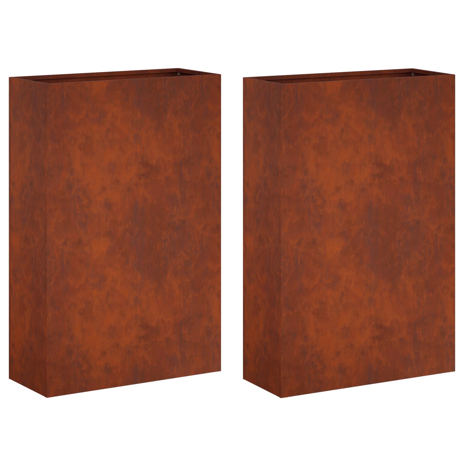 Vaso da giardino 2 pz Ruggine 50 x 20 x 75 cm Acciaio Corten | homemem39