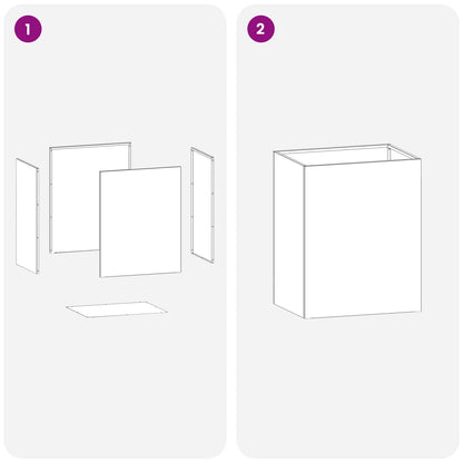 Vaso da giardino 2 pz Bianco 40 x 30 x 40 cm | homemem39
