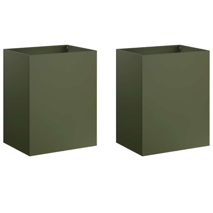 Vaso da giardino 2 pz Verde Oliva 40 x 30 x 40 cm | homemem39